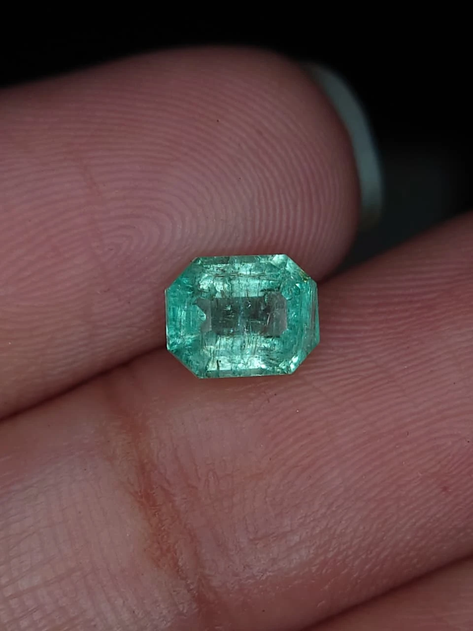 1ct Natural Emerald Faceted Panjshir Emerald from Afghanistan — view 2